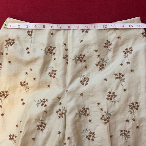 Dana Buchman S 12 Women’s Cream Embroidered Pants - Picture 9 of 12